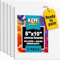 Keff 8x10" 100% Cotton Canvas 5-Pack for $5 + free shipping w/ Prime