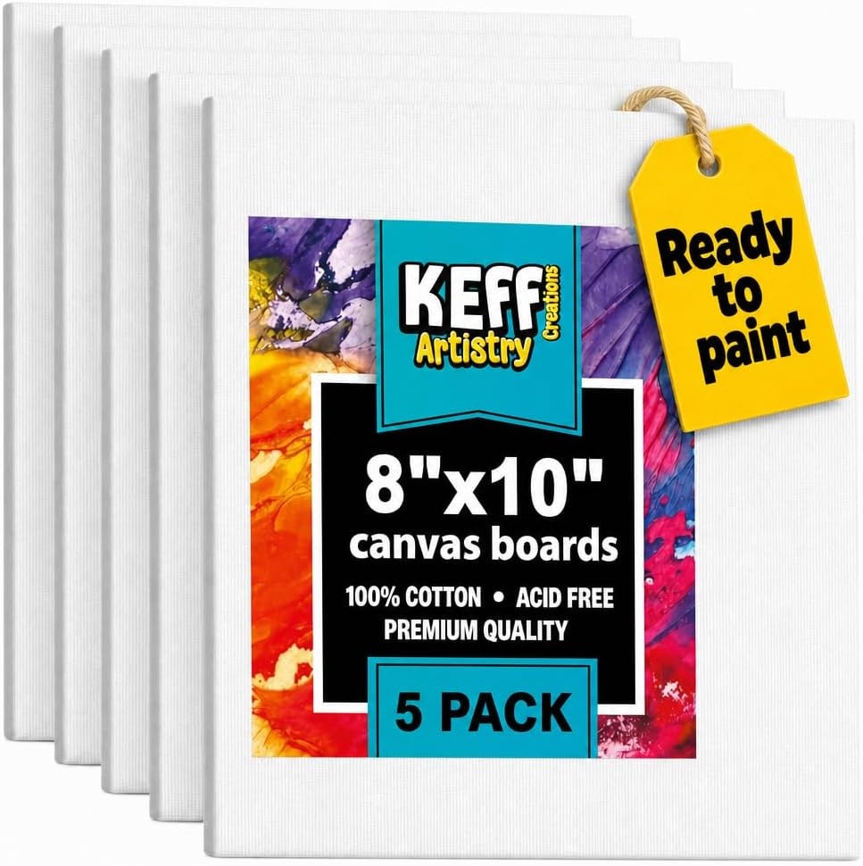 Keff 8x10" 100% Cotton Canvas 5-Pack: $5