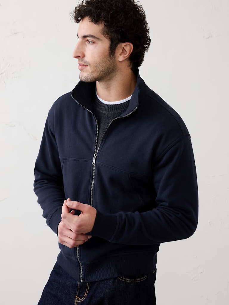 Banana Republic Factory Men's Washed Mock-Neck Jacket: $35 in cart