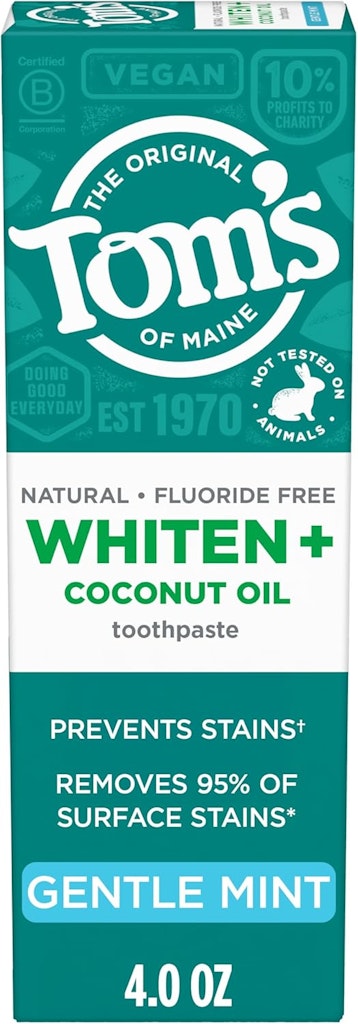 Tom's of Maine Whiten Plus Coconut Oil Fluoride Free 4-oz. Toothpaste: $1.70 via Sub & Save Tom's of Maine Whiten Plus Coconut Oil Fluoride Free 4-oz. Toothpaste: $1.70 via Sub & Save