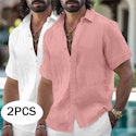Men's Linen Shirt Set 2-Pack for $26 + free shipping