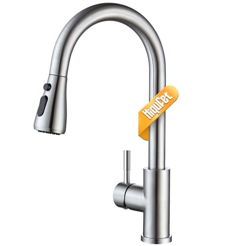 Hiqufet Single Handle Pull-Down Kitchen Faucet: $24 w/ Prime