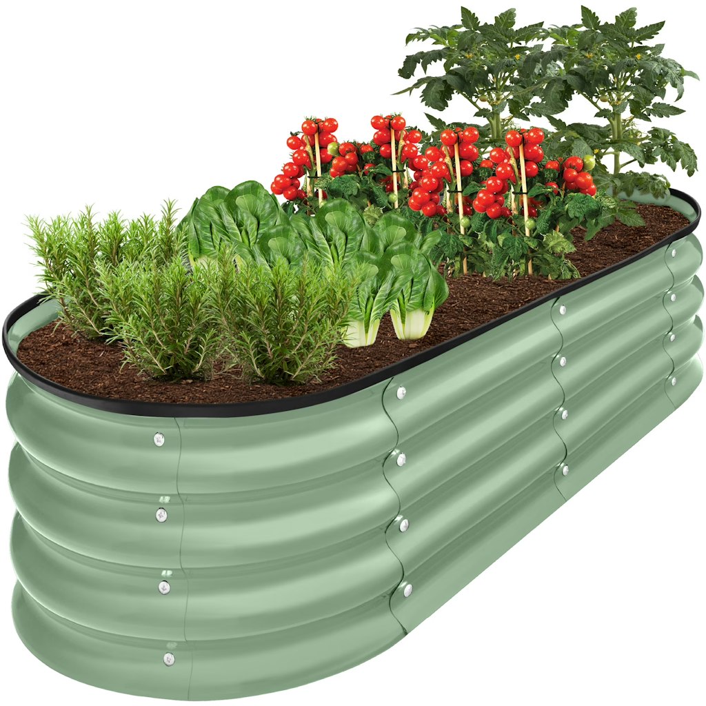 Best Choice Products 4x2ft Outdoor Raised Metal Oval Garden Bed: $35