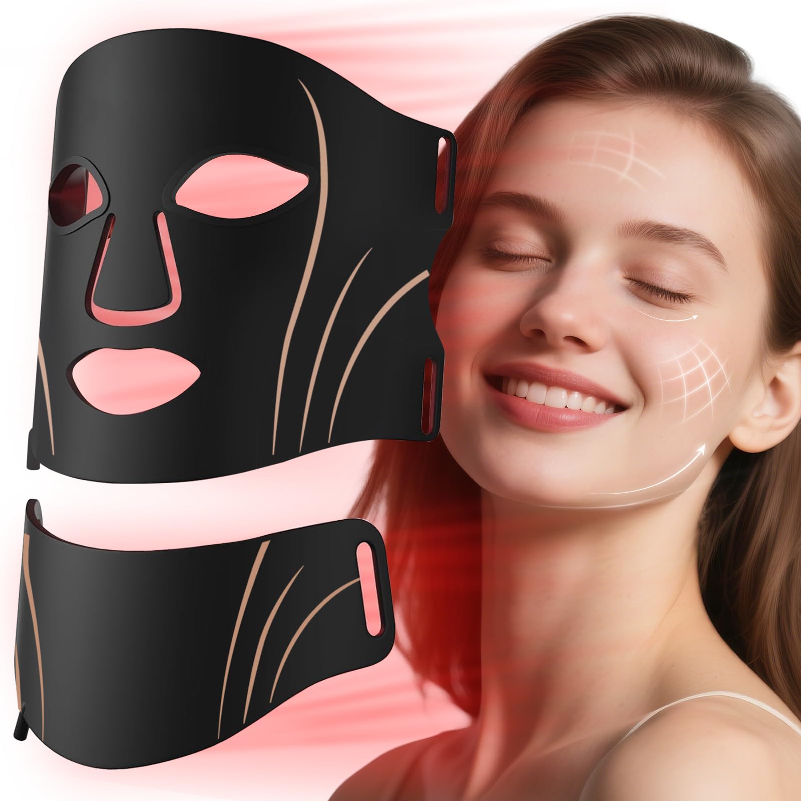 Facego 7-Color Red Light Face & Neck Mask