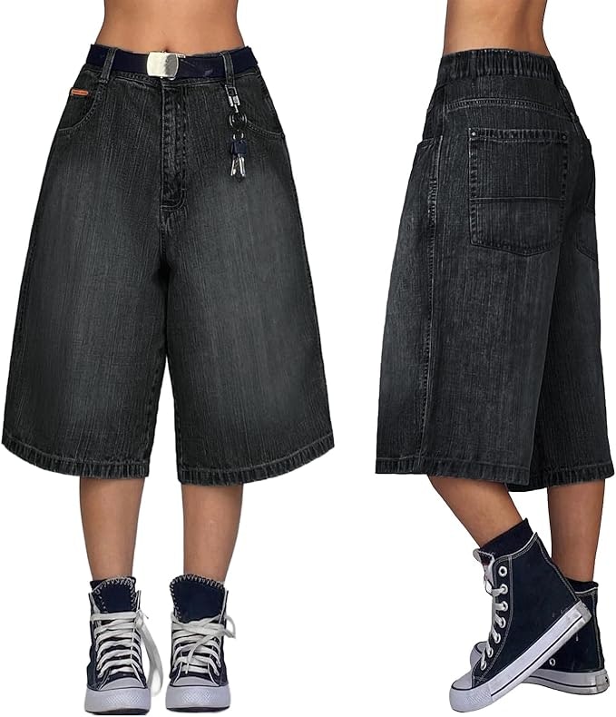 Emmiol Women's Wide Leg Denim Jorts : From $27