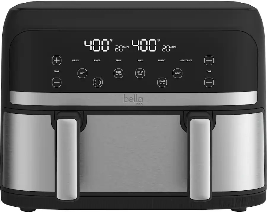 Bella PRO 4-qt. TriZone Touchscreen Air Fryer w/ Dual Flex Basket: $45 Bella PRO 4-qt. TriZone Touchscreen Air Fryer w/ Dual Flex Basket: $45