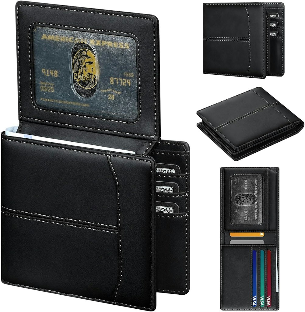 Furid Top-Grain Leather Wallet w/ RFID: $8.99