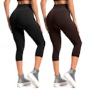 Leafigure 2-Pack Women's Capri Leggings + free shipping w/ Prime