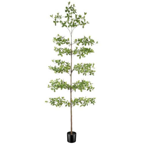 FEELEAD Faux Black Olive Tree 8' Artificial Indoor Tree