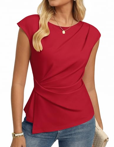 GRACE KARIN Women's Short Sleeve Peplum Tunic Blouse
