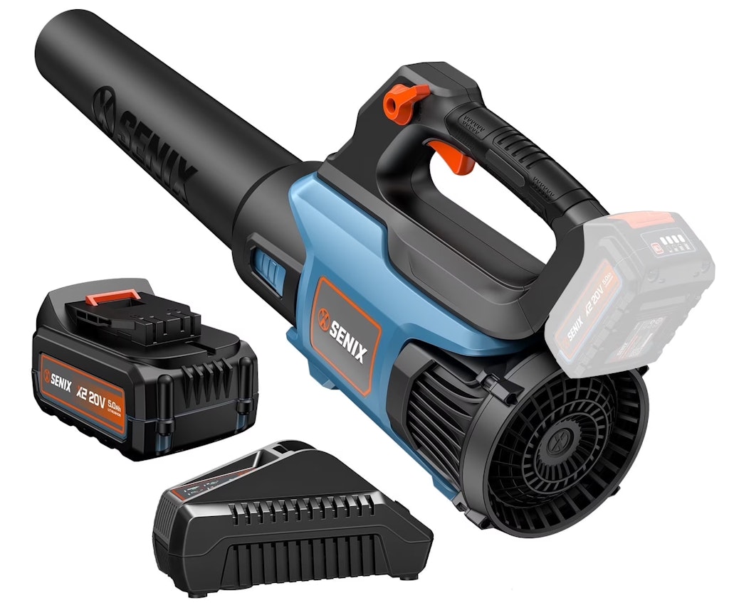 Senix 20V Max Brushless Cordless Leaf Blower with Battery and Charger: $60