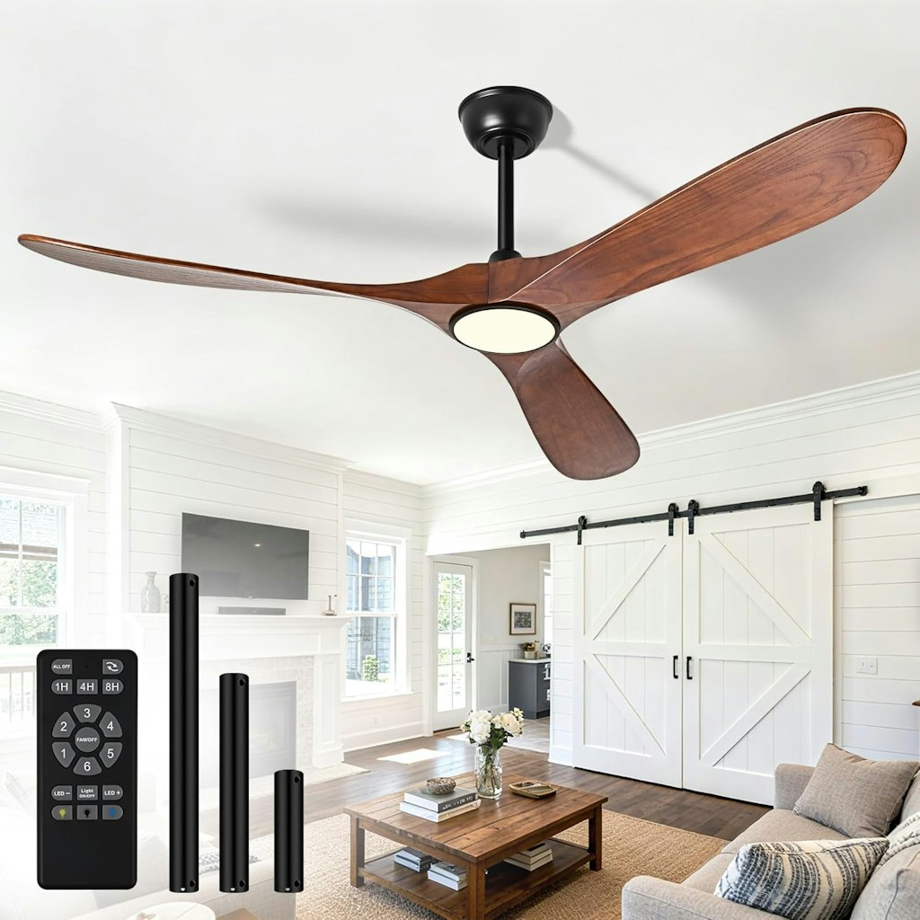 Mosanfan 52'' Ceiling Fan with Lights and Remote: $160 in cart