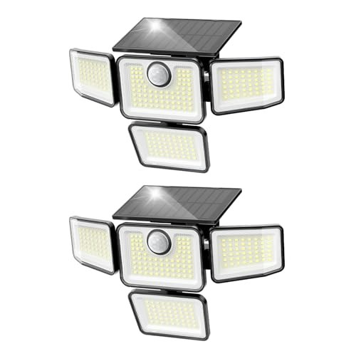 4-Head Solar Motion Sensor Security Light 2-Pack: $16.09