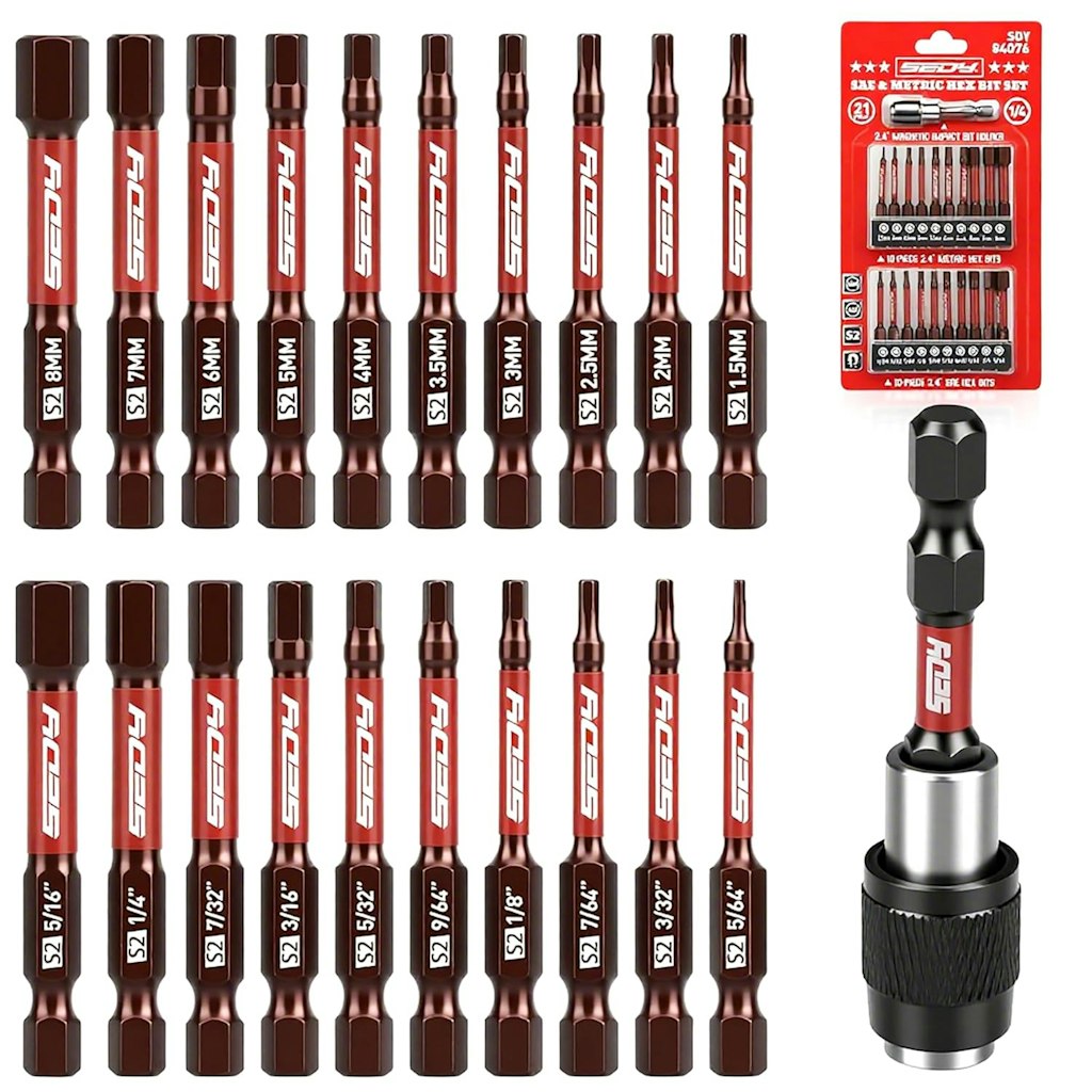 21-Piece 2.5" Hex Head Allen Wrench Drill Bit Set: $6.98 21-Piece 2.5" Hex Head Allen Wrench Drill Bit Set: $6.98