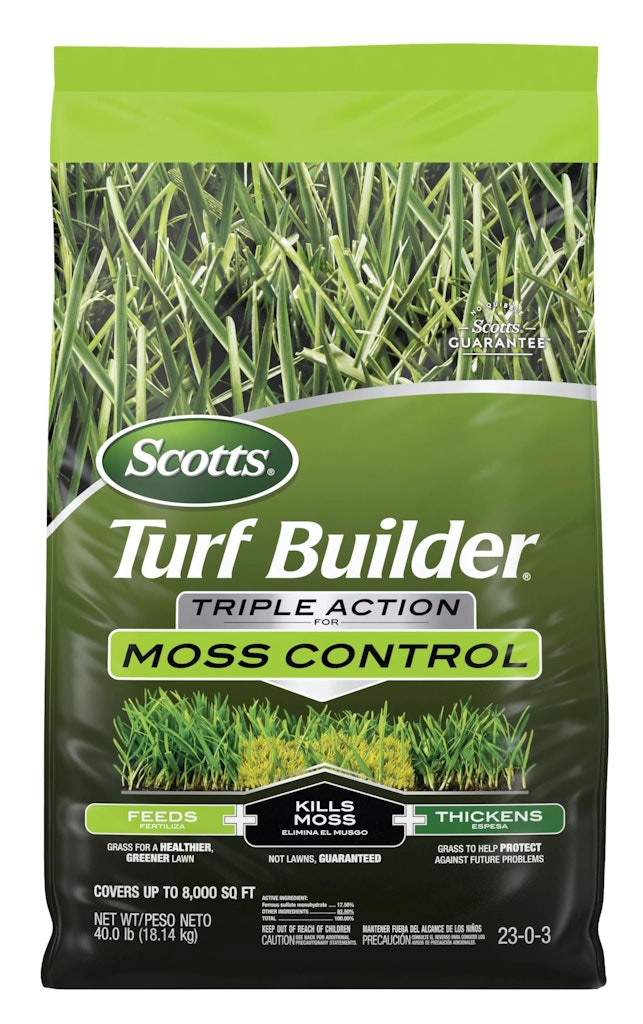 Scotts Turf Builder Triple Action Moss Control 40-lb. Lawn Fertilizer: $31