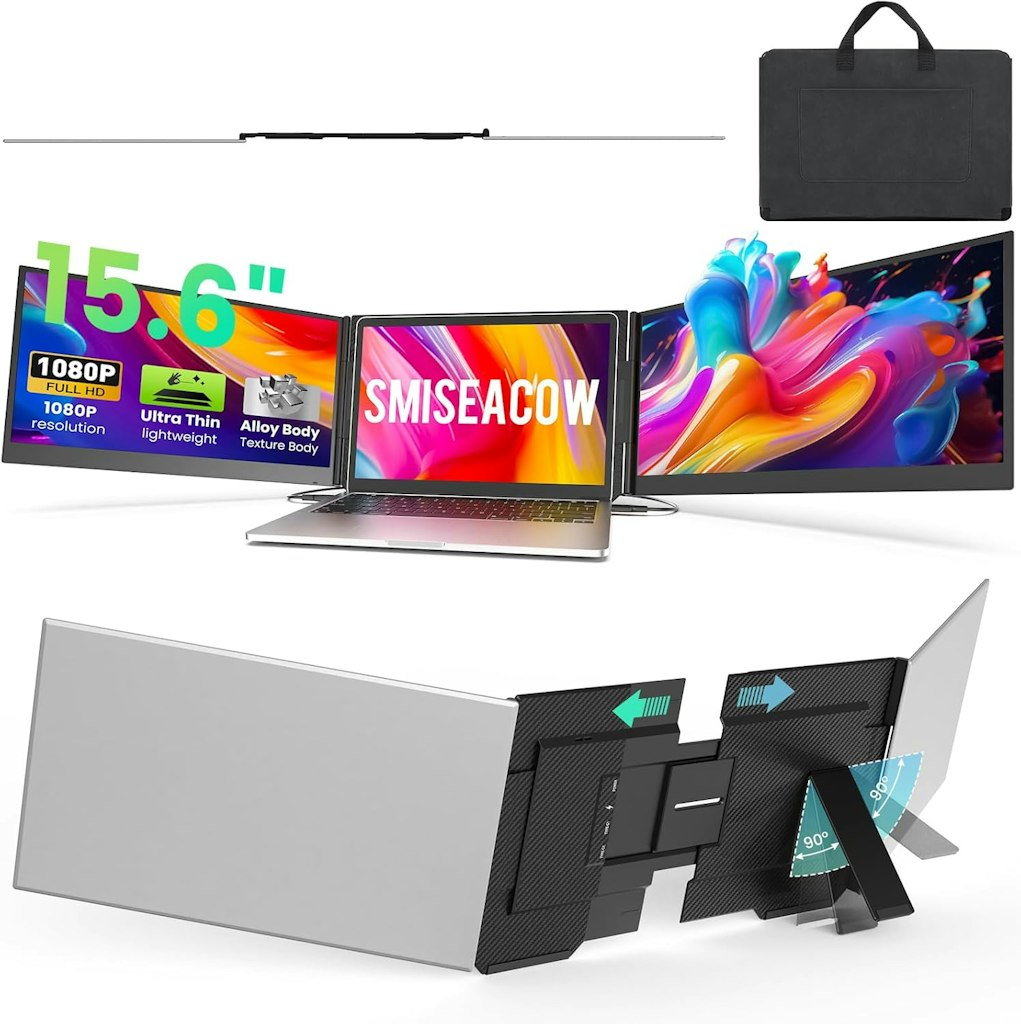 Smiseacow Triple 15.6" 1080p IPS Laptop Screen Extender: $192.49 Smiseacow Triple 15.6" 1080p IPS Laptop Screen Extender: $192.49