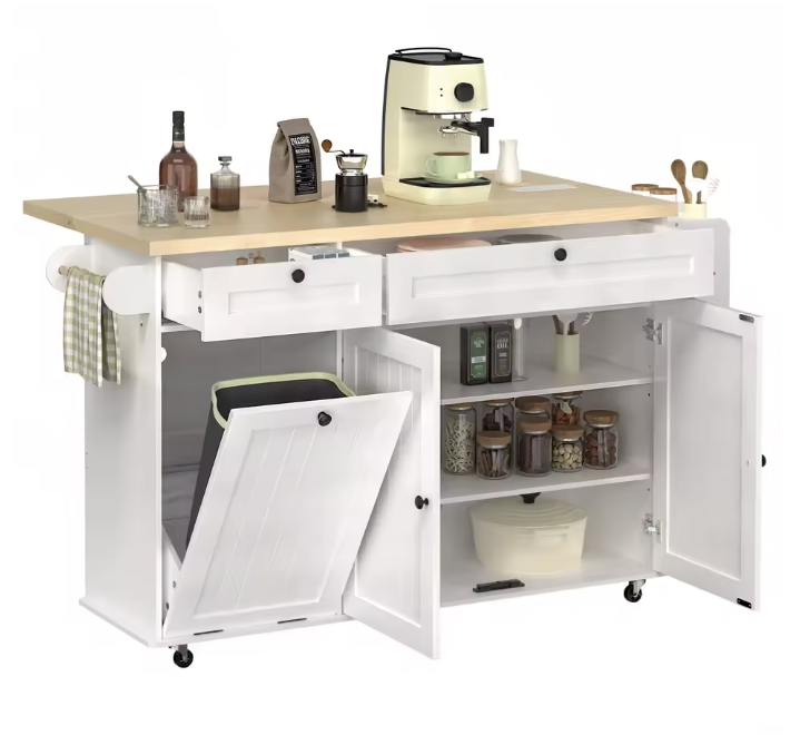 60" Rolling Mobile Kitchen Island: $131