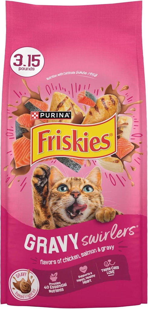 Purina Friskies Gravy Swirlers Dry Cat Food 3.15-lb. Bag : $3.30 via Sub & Save Purina Friskies Gravy Swirlers Dry Cat Food 3.15-lb. Bag : $3.30 via Sub & Save