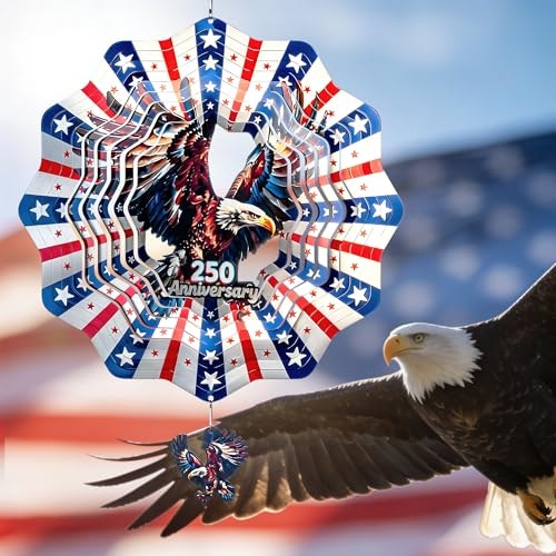 Suncket 12-Inch American Eagle Flag Wind Spinner: $9.59