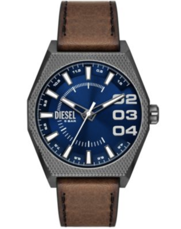 Diesel Men's Scraper Quartz Three Hand Brown Leather Watch: $85