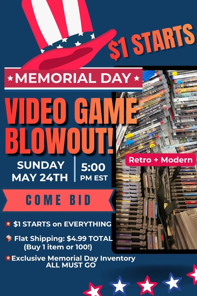 eBay Live Memorial Day Video Game Deals: Deals from $1, from 5pm ET