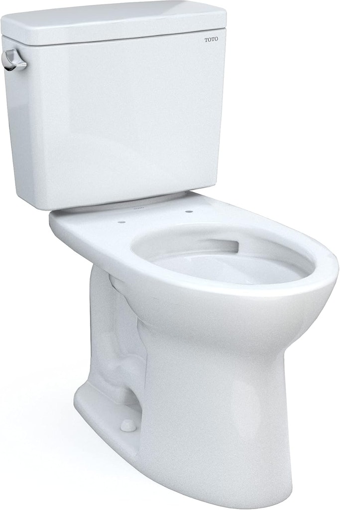 Toto Drake Two-Piece Elongated 1.6 GPF Universal Height Tornado Flush Toilet: $354