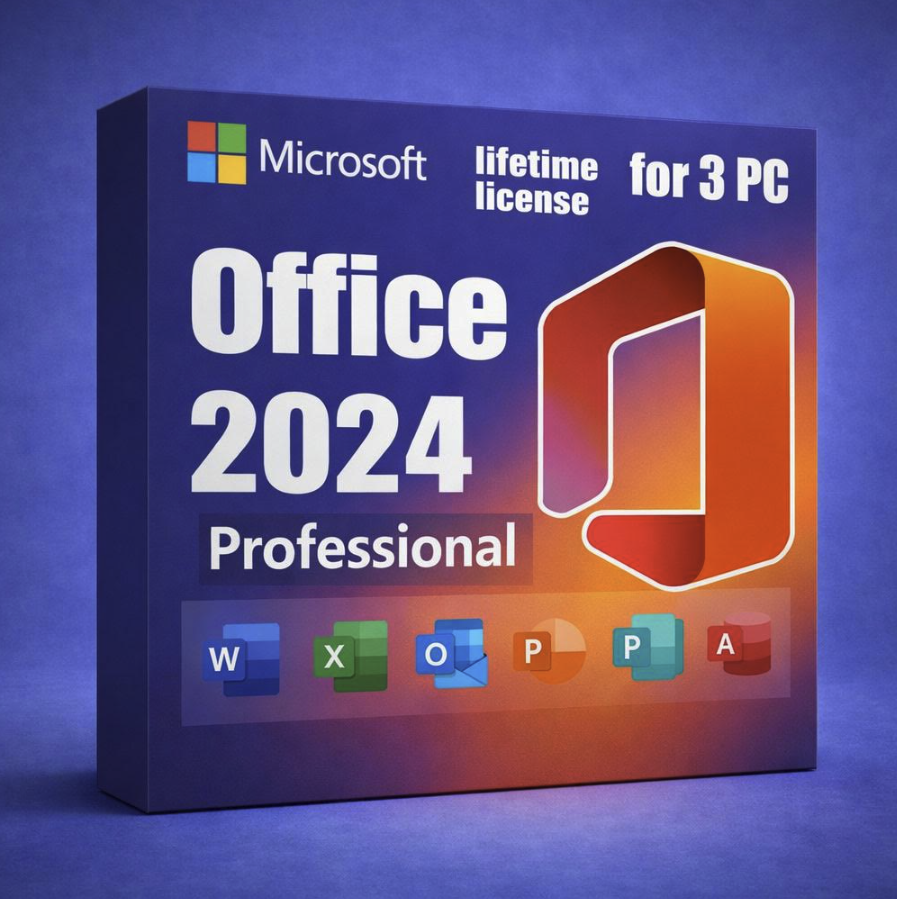 Microsoft Office 2024 Professional for Windows 10/11 3-PC Lifetime License: $15