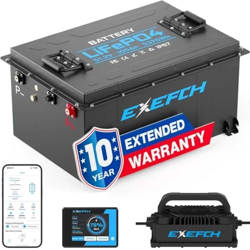 Exefch 48V 105Ah LiFePO4 Golf Cart Battery: $999.99