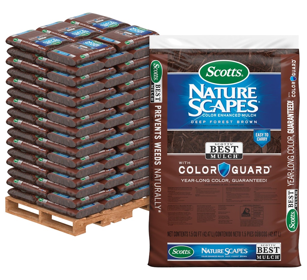 Scotts Nature Scapes Color Enhanced Deep Forest Brown Mulch 80-Bag Pallet: $280