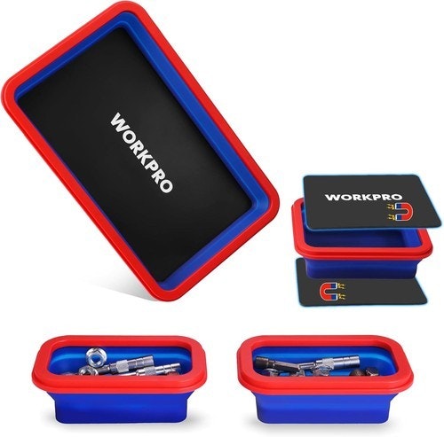 WorkPro 4-Piece Collapsible Magnetic Parts Tray Set : $22