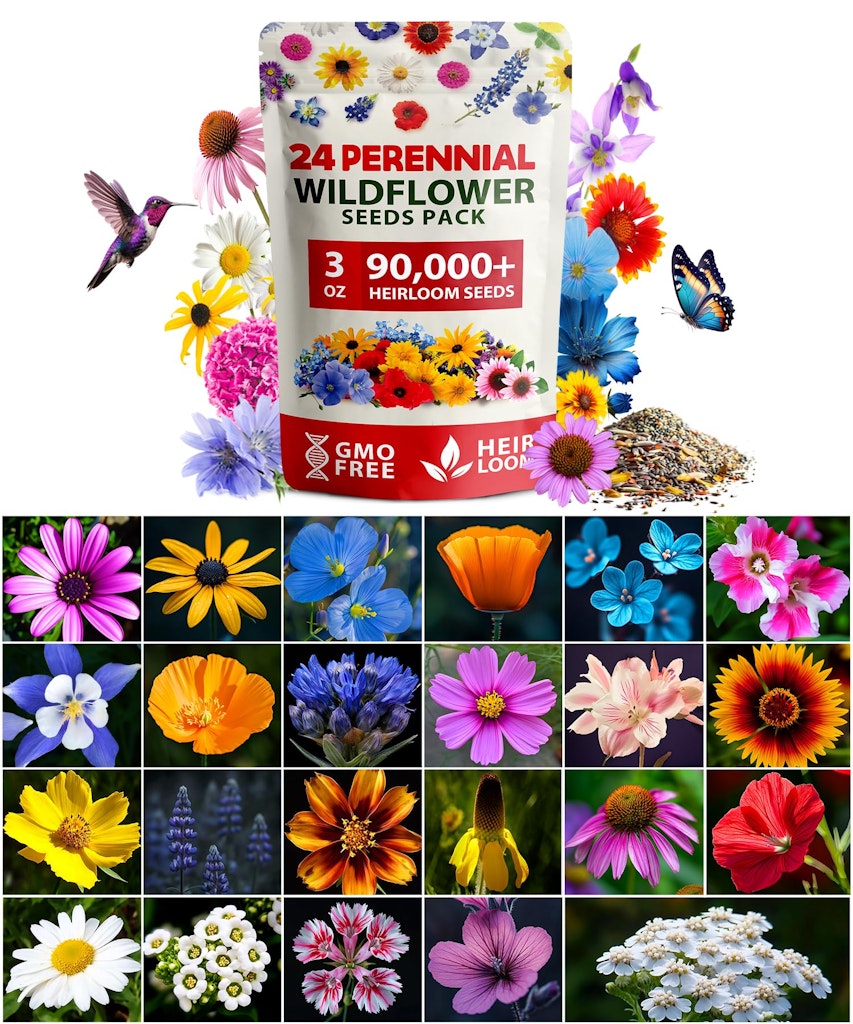 90,000+ Non-GMO Perennial Flower Seeds: $14