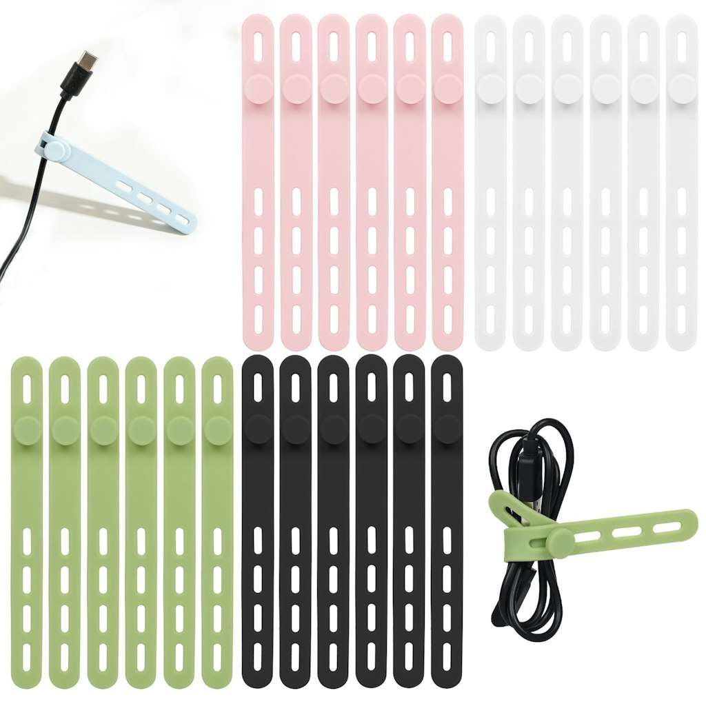 Silicone Cable Tie 24-Pack: $1.50