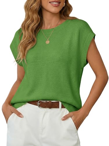Saodimallsu Women's Short Sleeve Knit Sweater Top