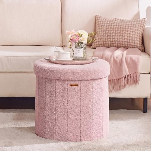 Songmics Mazie Collection Round Storage Ottoman: $38.96