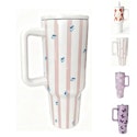 Hjocmle Striped 40-oz. Insulated Tumbler with Handle for $14 + free shipping w/ Prime
