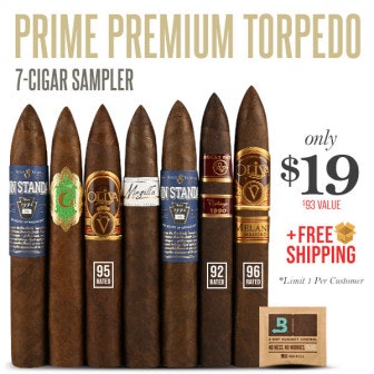 Prime Premium Torpedo 7-Cigar Sampler: $19
