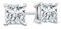 AGI Certified 2 CTW Princess Cut Lab Diamond Stud Earrings for $449 + free shipping
