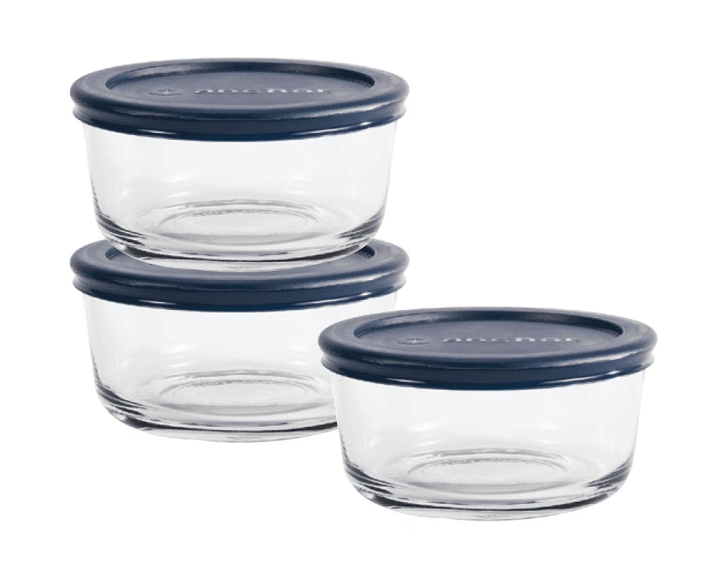 Anchor Hocking Glass Food Storage Container w/ Lids 3-Count: $6