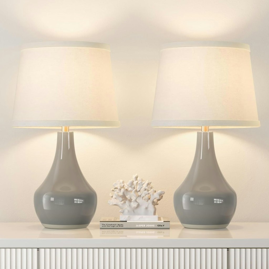 Seealle Modern Ceramic Table Lamp 2-Pack: $27 w/ Prime