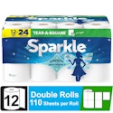 Sparkle Tear-A-Square Paper Towels Double Roll 12-Pack for $10 + free shipping w/ Prime