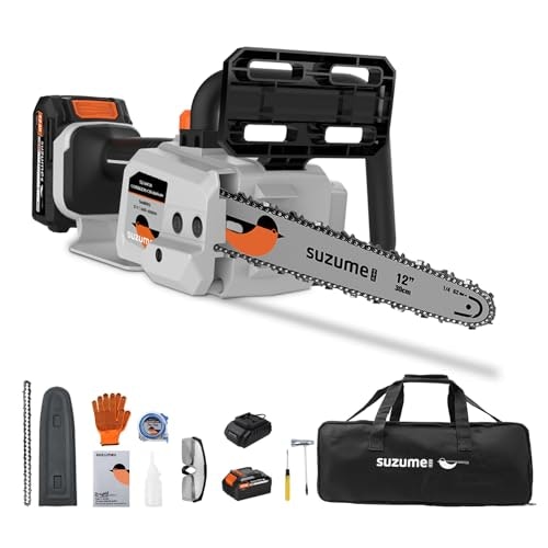 Suzume 12" 21V Cordless Chainsaw with 2 Batteries: $49.94