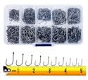 High-Carbon Steel Barbed Fishing Hooks 300-Pack + free shipping w/ $25