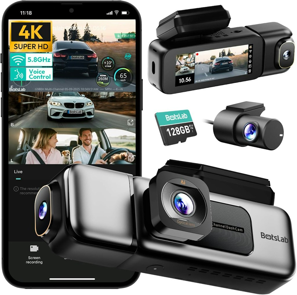 Botslab 4K 3-Channel Dash Cam: $131.99
