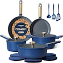 Carote 16-Piece Ceramic Non-Stick Cookware Set for $40 + free shipping