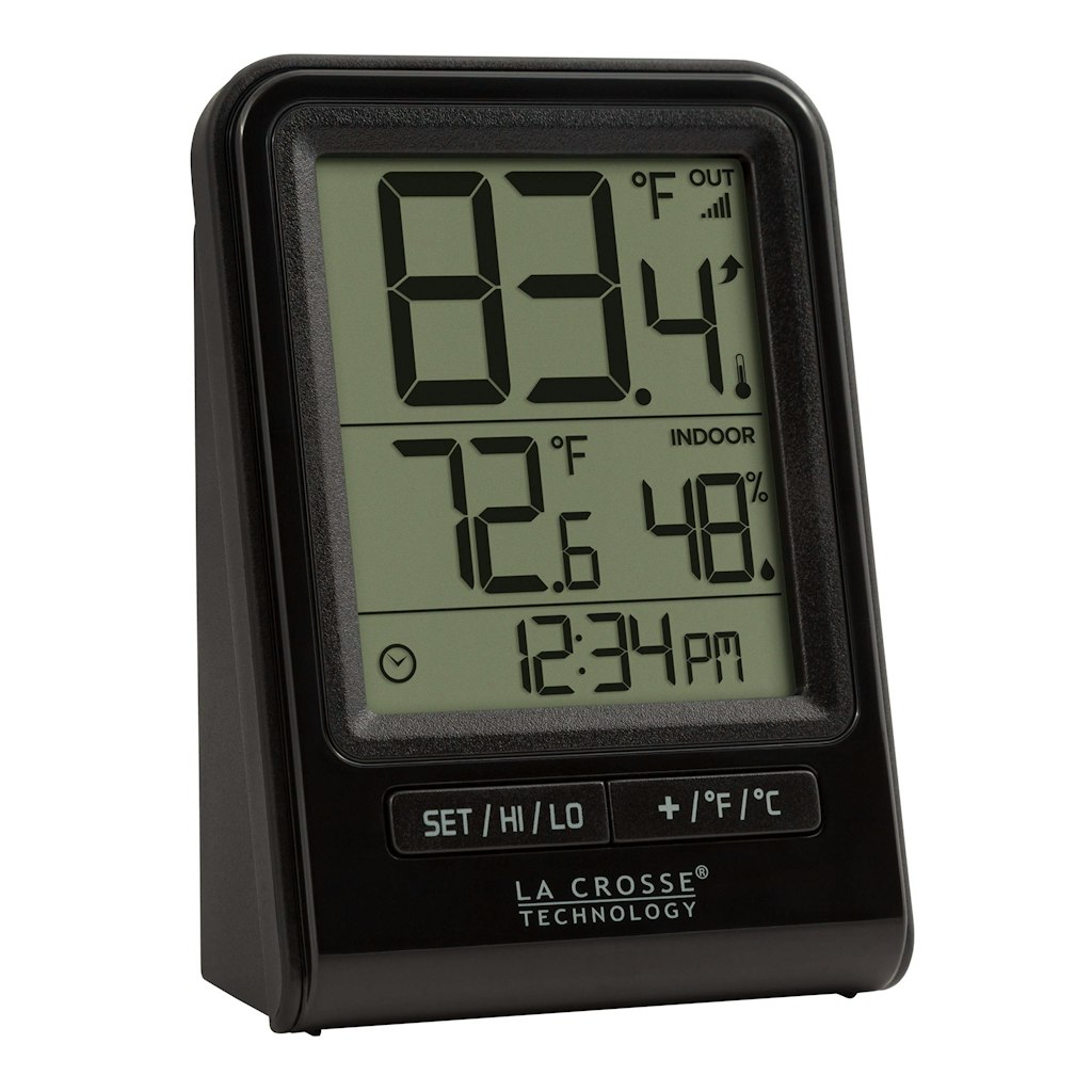 La Crosse Technology Wireless Temperature & Humidity Station w/ Time: $17.93