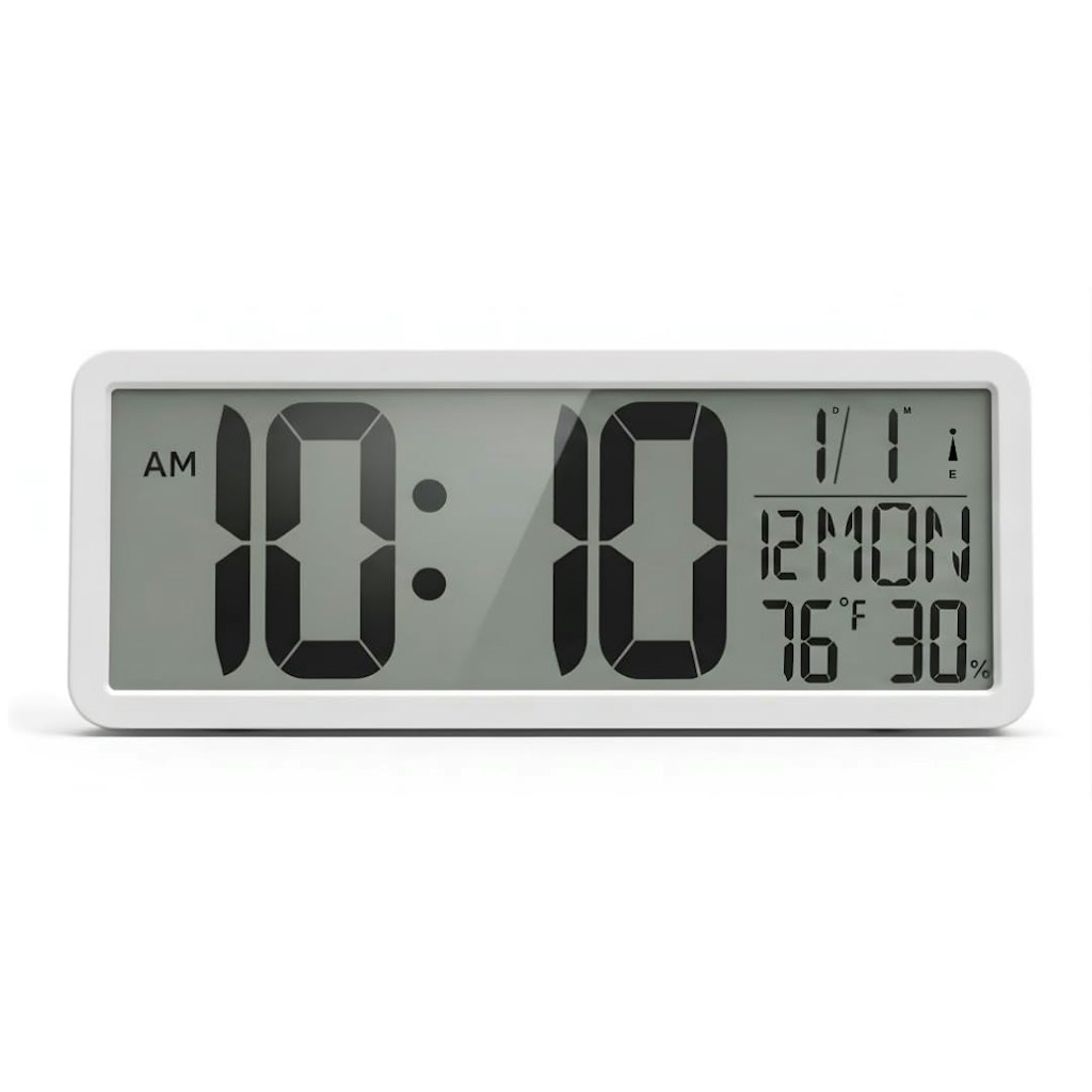 Atomic Digital Wall Clock w/ Temperature & Humidity Display: $17