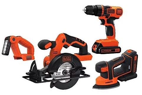 Black+Decker 4-Tool 20V Max Power Tool Combo Kit: $90 Black+Decker 4-Tool 20V Max Power Tool Combo Kit: $90