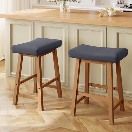 Yaheetech 24" Counter Height Backless Bar Stools 2-Pack: $64.39