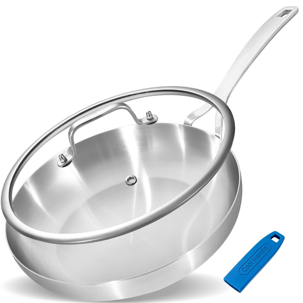 Inqibee 12" Tri-Ply Stainless Steel Frying Pan w/ Lid: $18 Inqibee 12" Tri-Ply Stainless Steel Frying Pan w/ Lid: $18