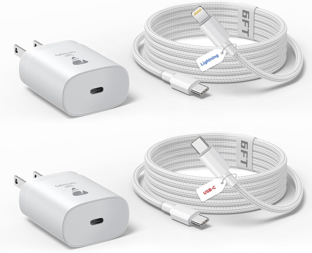 USB C Charger Block w/ 6ft USB-C Cable 2-Pack: $4.99